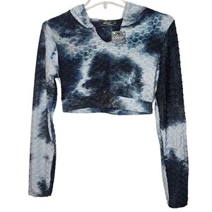 Special One Activewear Hooded Scrunched Crop Top Size Medium NWT